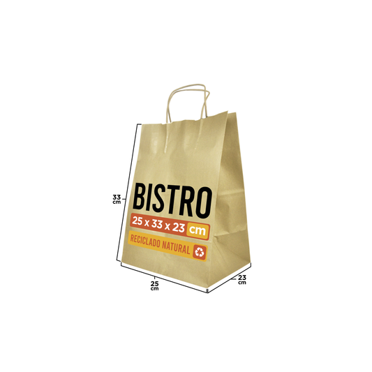BISTRO | KRAFT | CON MANIJA  | 25 cm x 33 cm x 23 cm