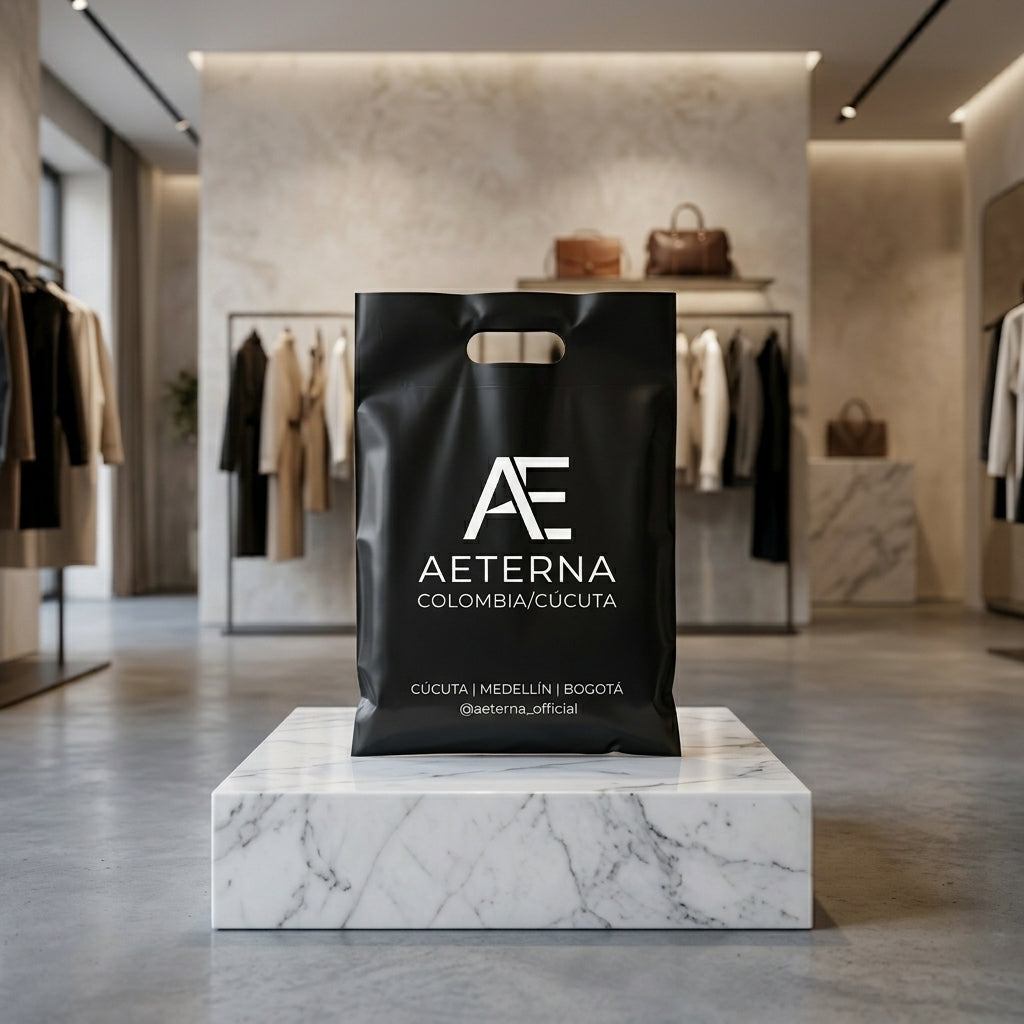 BOLSA BOUTIQUE | PLASTICO | BLANCO O NEGRO |  30X40